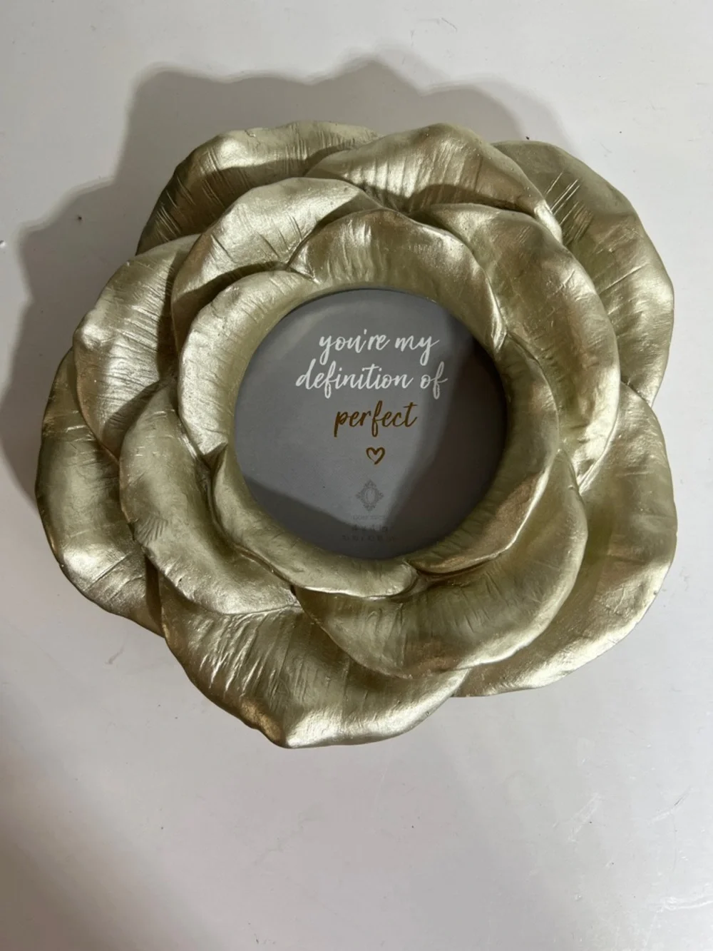 Metallic Gold Flower Wall Decor Photo Frame 4x4 size picture